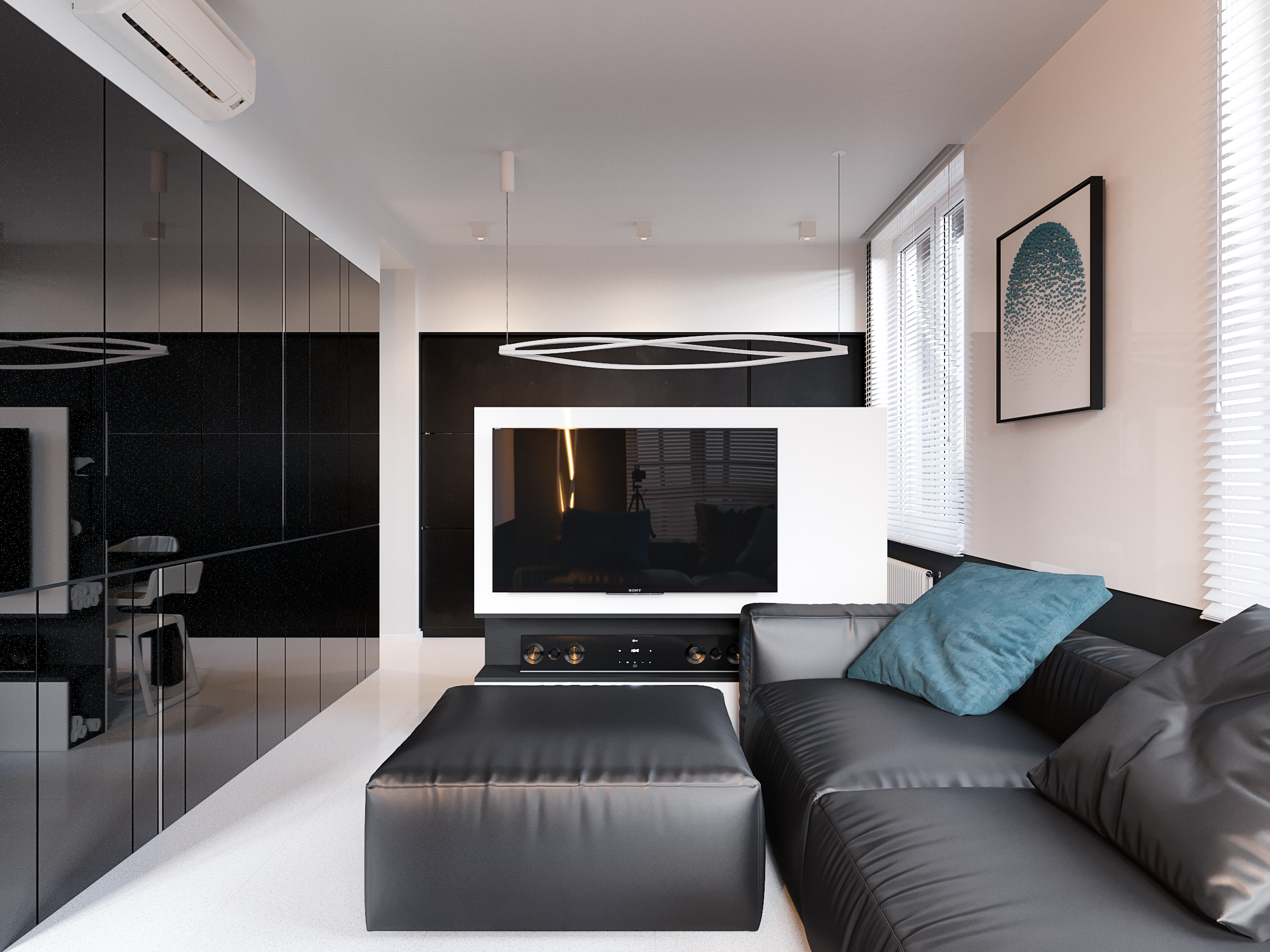 Черно-белый дизайн гостиной — идеальный дуэт в вашем доме.