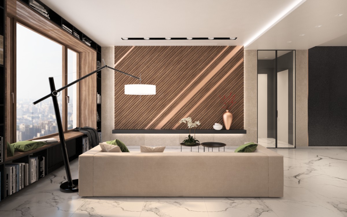 Дизайн комнаты с деревянными стенами
