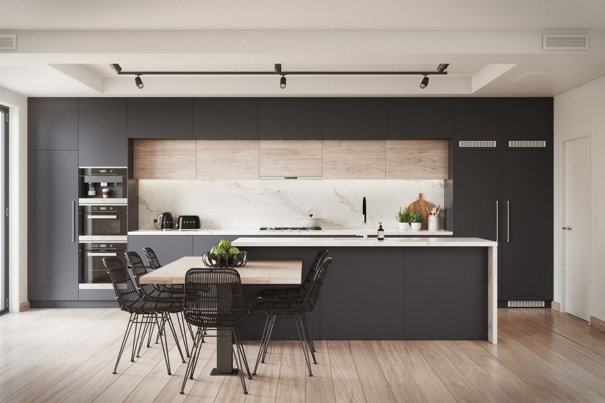 Чёрный цвет на кухне: 12 модных интерьеров с фото