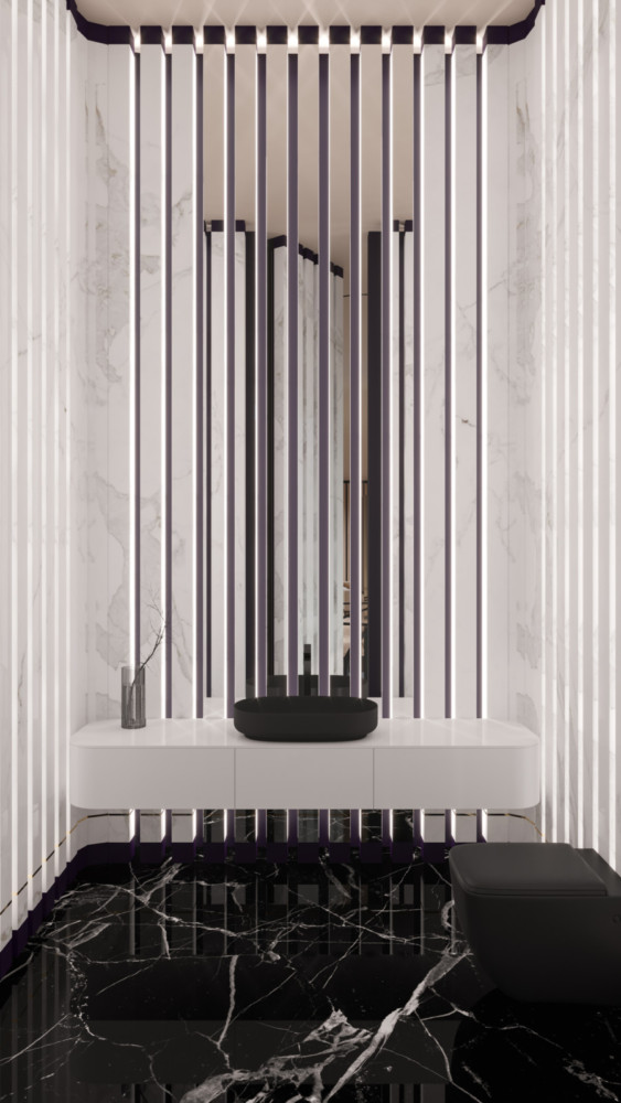 Гостевой санузел в современно-минималистичном стиле от Дизайн студии Юрия Зименко